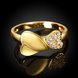 Wholesale Classic 24K Gold Heart White CZ Ring TGGPR583 0 small