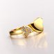 Wholesale Classic 24K Gold Heart White CZ Ring TGGPR583 1 small