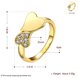 Wholesale Classic 24K Gold Heart White CZ Ring TGGPR583 2 small