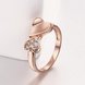 Wholesale Romantic Rose Gold Heart White CZ Ring TGGPR589 4 small