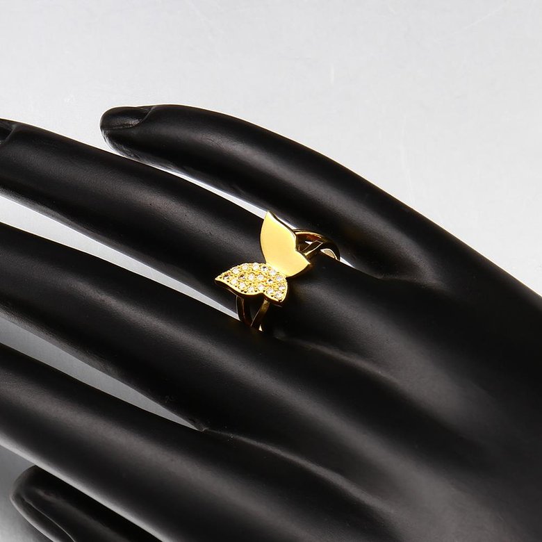 Wholesale Classic 24K Gold Insect White CZ Ring TGGPR606 1