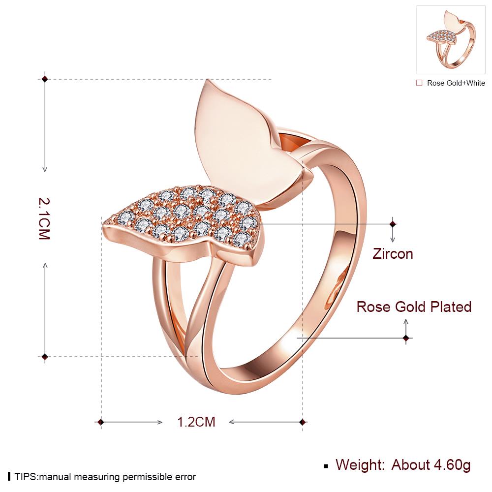 Wholesale Classic Rose Gold Insect White CZ Ring TGGPR611 0
