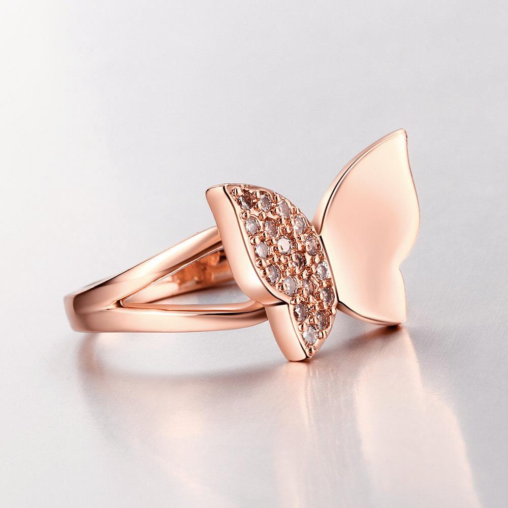 Wholesale Classic Rose Gold Insect White CZ Ring TGGPR611 2