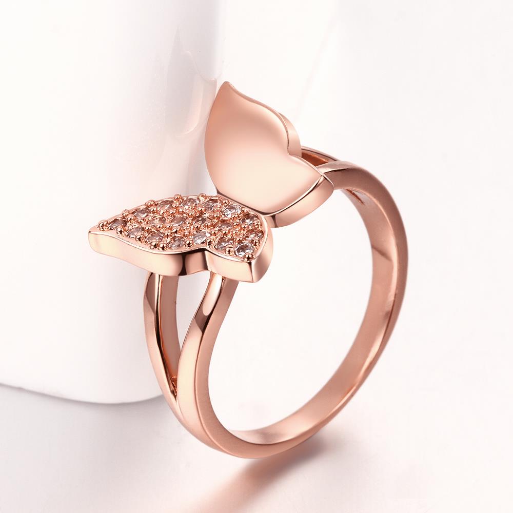 Wholesale Classic Rose Gold Insect White CZ Ring TGGPR611 3