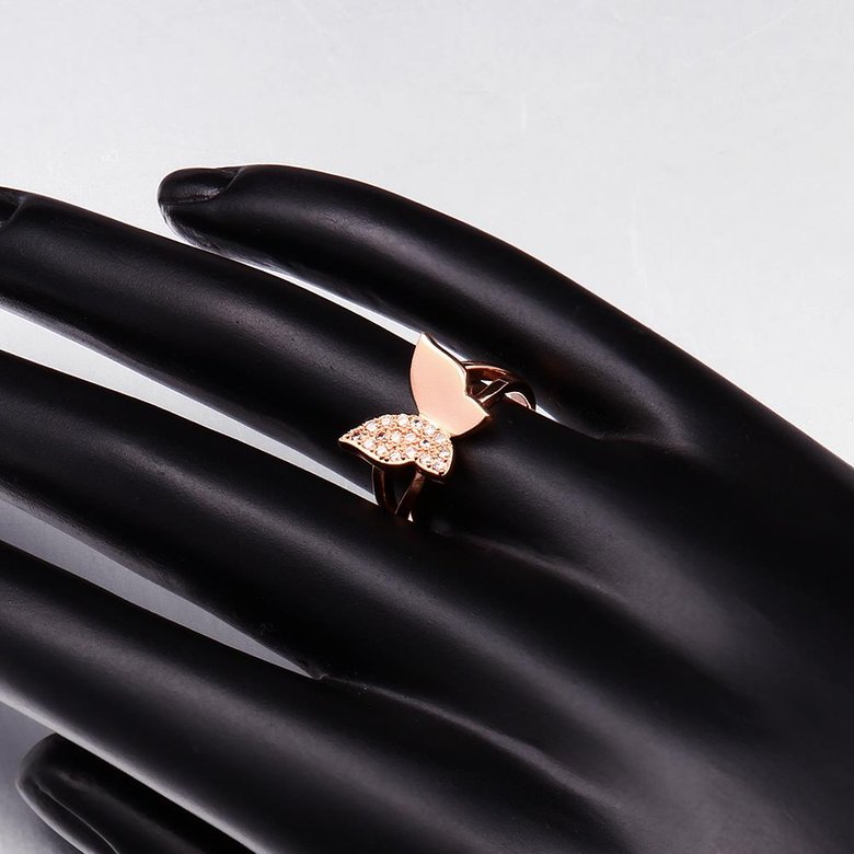 Wholesale Classic Rose Gold Insect White CZ Ring TGGPR611 4