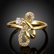 Wholesale Classic 24K Gold Geometric White CZ Ring TGGPR640 0 small