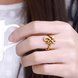 Wholesale Classic 24K Gold Geometric White CZ Ring TGGPR640 1 small