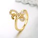 Wholesale Classic 24K Gold Geometric White CZ Ring TGGPR640 3 small