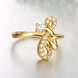 Wholesale Classic 24K Gold Geometric White CZ Ring TGGPR640 4 small