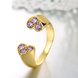 Wholesale Classic 24K Gold Round Purple CZ Ring TGGPR650 1 small