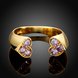 Wholesale Classic 24K Gold Round Purple CZ Ring TGGPR650 4 small