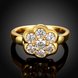 Wholesale Classic 24K Gold Plant White CZ Ring TGGPR659 1 small