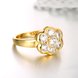 Wholesale Classic 24K Gold Plant White CZ Ring TGGPR659 3 small