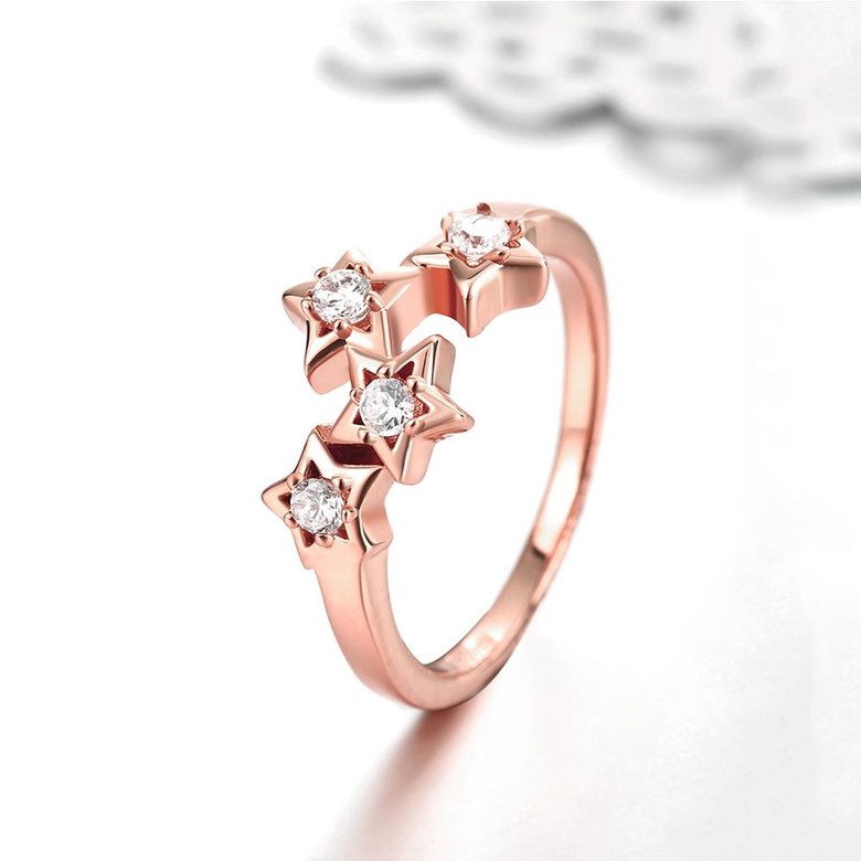 Wholesale Classic Rose Gold Plant White CZ Ring TGGPR664 0