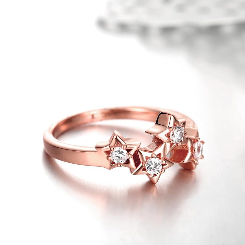 Wholesale Classic Rose Gold Plant White CZ Ring TGGPR664 1