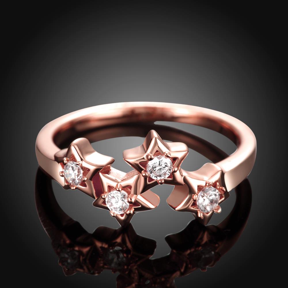 Wholesale Classic Rose Gold Plant White CZ Ring TGGPR664 3