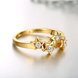 Wholesale Classic 24K Gold Plant White CZ Ring TGGPR669 1 small