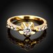 Wholesale Classic 24K Gold Plant White CZ Ring TGGPR678 1 small