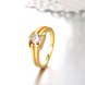 Wholesale Classic 24K Gold Geometric White CZ Ring TGGPR686 3 small