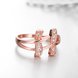 Wholesale Classic Rose Gold Geometric White CZ Ring TGGPR698 1 small