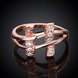 Wholesale Classic Rose Gold Geometric White CZ Ring TGGPR698 4 small