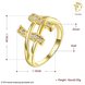 Wholesale Classic 24K Gold Geometric White CZ Ring TGGPR702 0 small