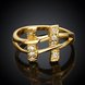 Wholesale Classic 24K Gold Geometric White CZ Ring TGGPR702 1 small