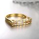 Wholesale Classic 24K Gold Geometric White CZ Ring TGGPR718 3 small