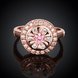 Wholesale Romantic Rose Gold Plant Multicolor CZ Ring TGGPR738 3 small