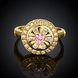 Wholesale Classic 24K Gold Plant Multicolor CZ Ring TGGPR742 3 small