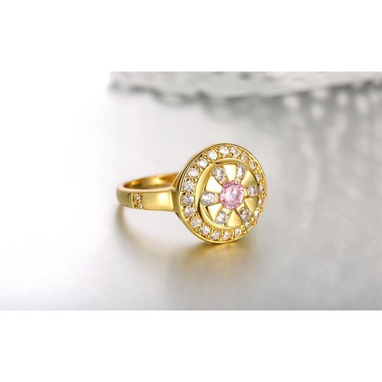 Wholesale Classic 24K Gold Plant Multicolor CZ Ring TGGPR742 4