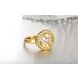 Wholesale Classic 24K Gold Plant Multicolor CZ Ring TGGPR742 4 small