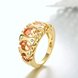 Wholesale Classic 24K Gold Geometric Brown CZ Ring TGGPR875 2 small