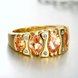 Wholesale Classic 24K Gold Geometric Brown CZ Ring TGGPR875 3 small