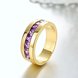 Wholesale Classic 24K Gold Geometric Purple CZ Ring TGGPR885 0 small