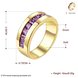 Wholesale Classic 24K Gold Geometric Purple CZ Ring TGGPR885 1 small