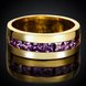 Wholesale Classic 24K Gold Geometric Purple CZ Ring TGGPR885 2 small