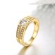 Wholesale Classic 24K Gold Round White CZ Ring TGGPR895 2 small