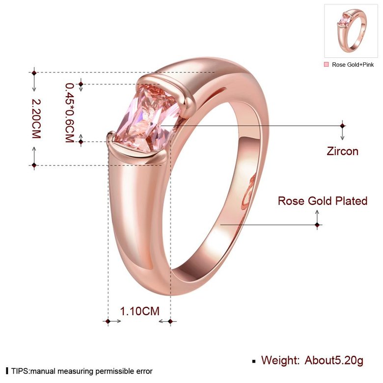 Wholesale Classic Rose Gold Round White CZ Ring TGGPR902 0
