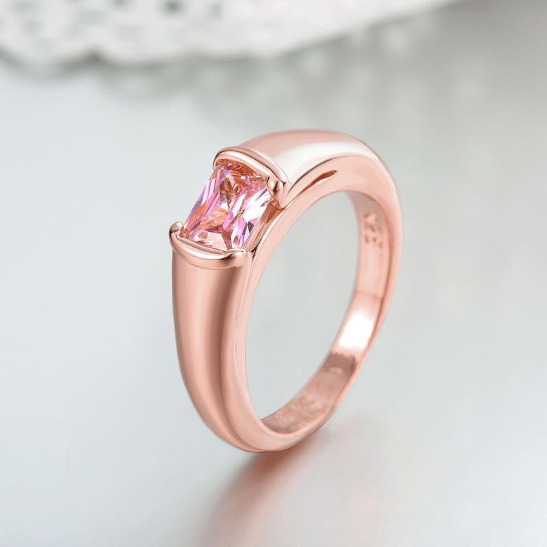 Wholesale Classic Rose Gold Round White CZ Ring TGGPR902 2