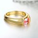 Wholesale Classic 24K Gold Geometric White CZ Ring TGGPR909 3 small