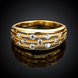 Wholesale Classic 24K Gold Geometric White CZ Ring TGGPR923 0 small