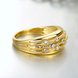 Wholesale Classic 24K Gold Geometric White CZ Ring TGGPR923 3 small