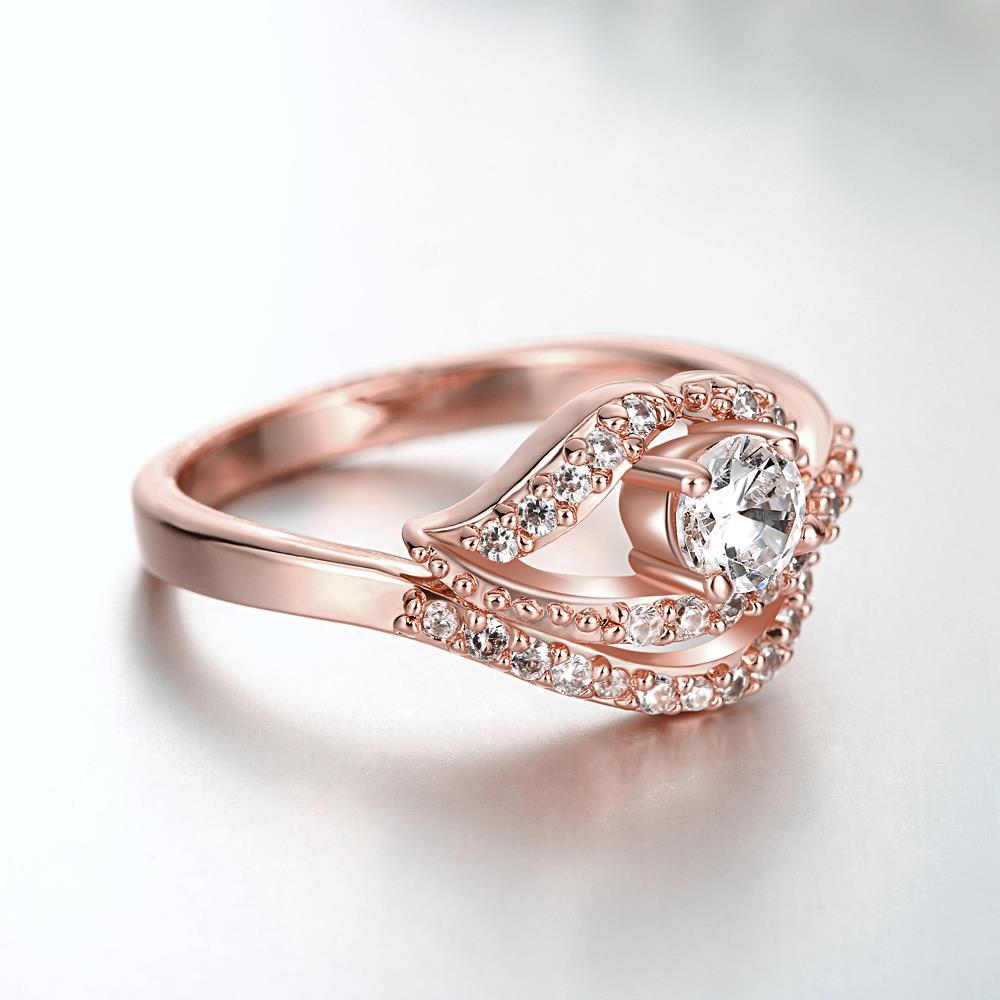 Wholesale Classic Rose Gold Heart White CZ Ring TGGPR931 1
