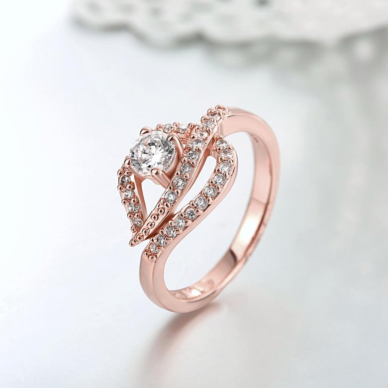 Wholesale Classic Rose Gold Heart White CZ Ring TGGPR931 3