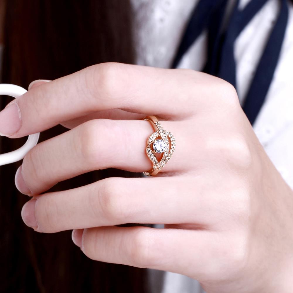 Wholesale Classic Rose Gold Heart White CZ Ring TGGPR931 4