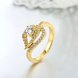 Wholesale Classic 24K Gold Geometric White CZ Ring TGGPR938 1 small