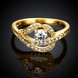 Wholesale Classic 24K Gold Geometric White CZ Ring TGGPR938 4 small