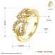 Wholesale Classic 24K Gold Geometric White CZ Ring TGGPR952 0 small