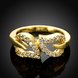 Wholesale Classic 24K Gold Geometric White CZ Ring TGGPR952 1 small